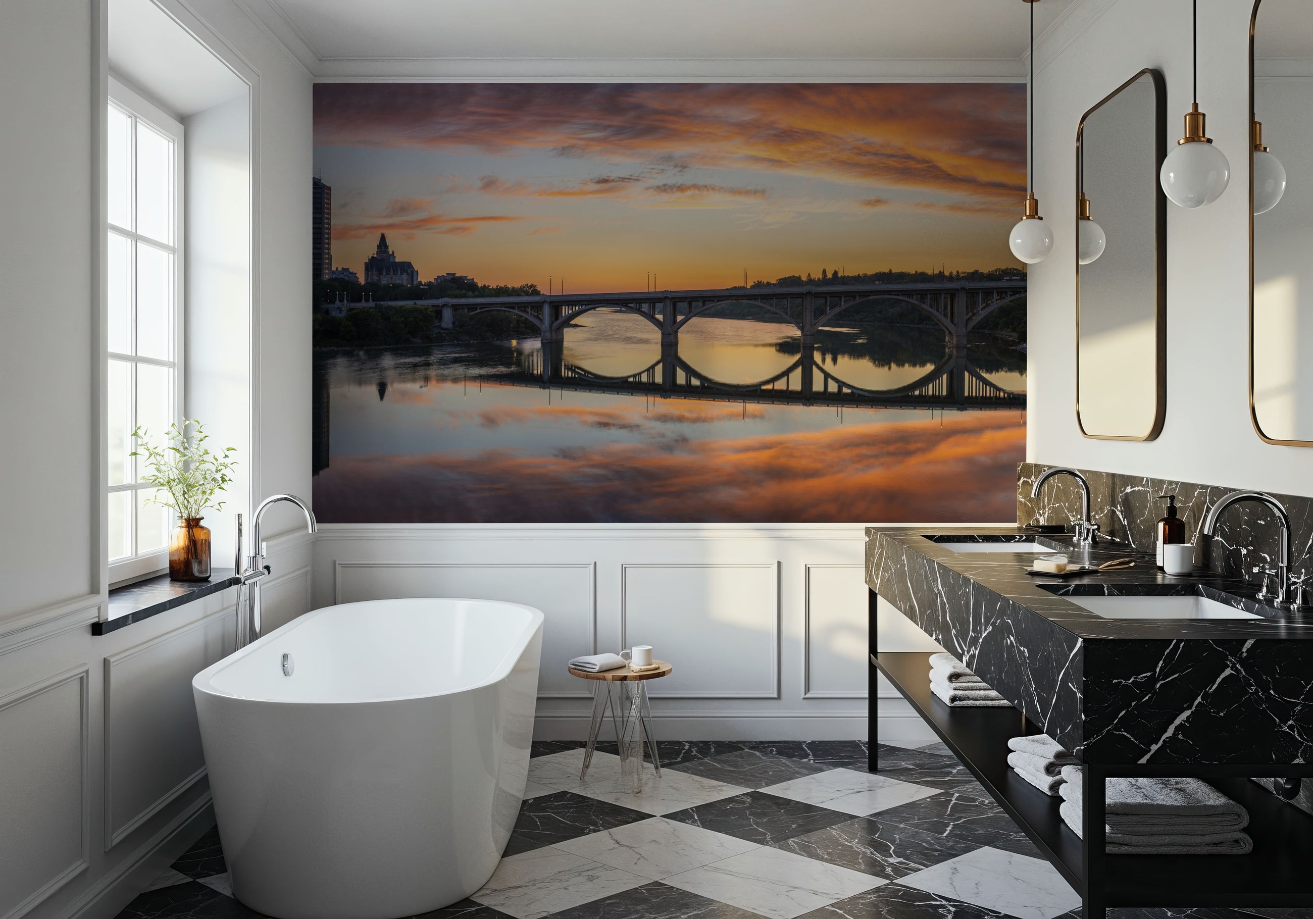Broadway Bridge Mural Wallpaper