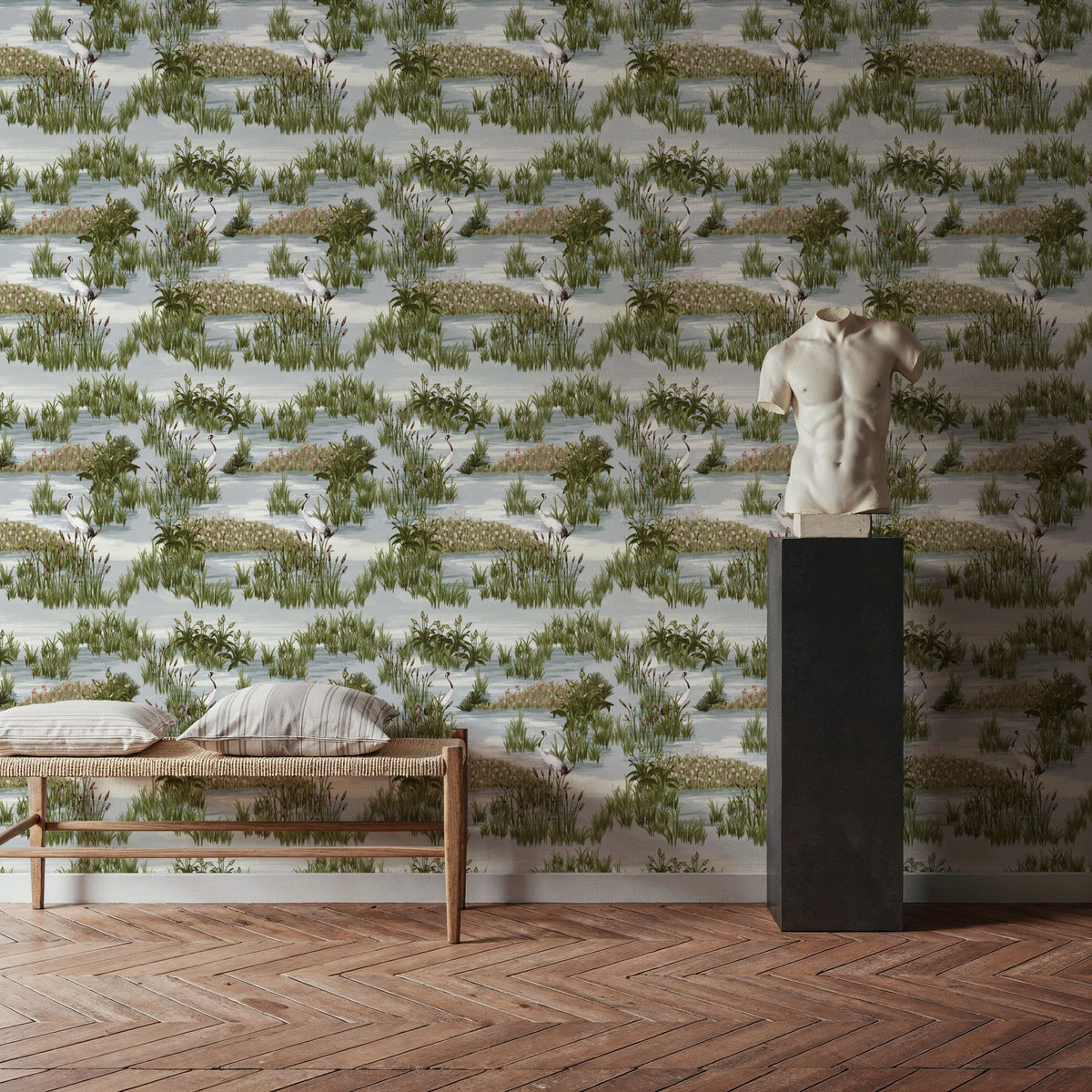Heron Lake Mural Wallpaper - room preview 06