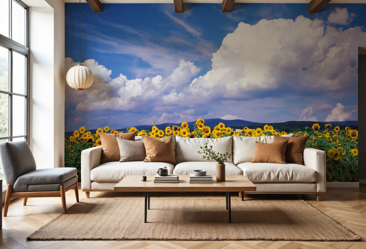 Sunflower Symphony Mural Wallpaper - room preview 06