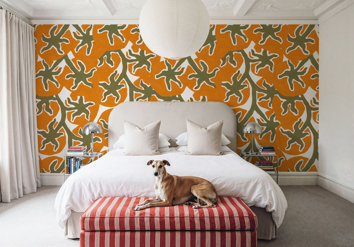 Orange Harvest Mural Wallpaper - room preview 06