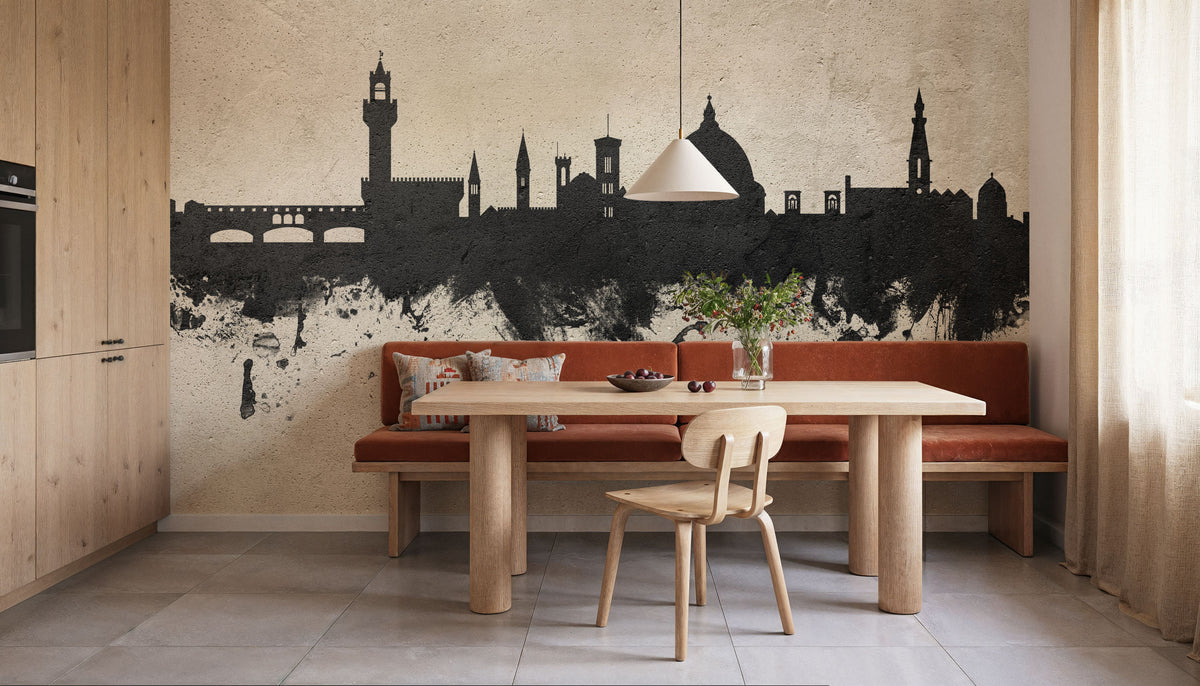Florence Italy Skyline Concrete Mural Wallpaper - room preview 06
