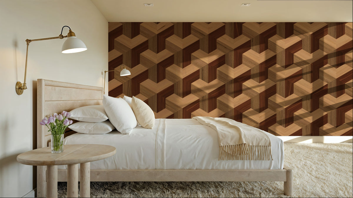 Infinity Wood Mural Wallpaper - room preview 06