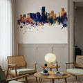 Miami Florida Skyline Blue & Bronze Mural Wallpaper - room preview 06