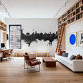 Lawrence Kansas Skyline Black & White Mural Wallpaper - room preview 06