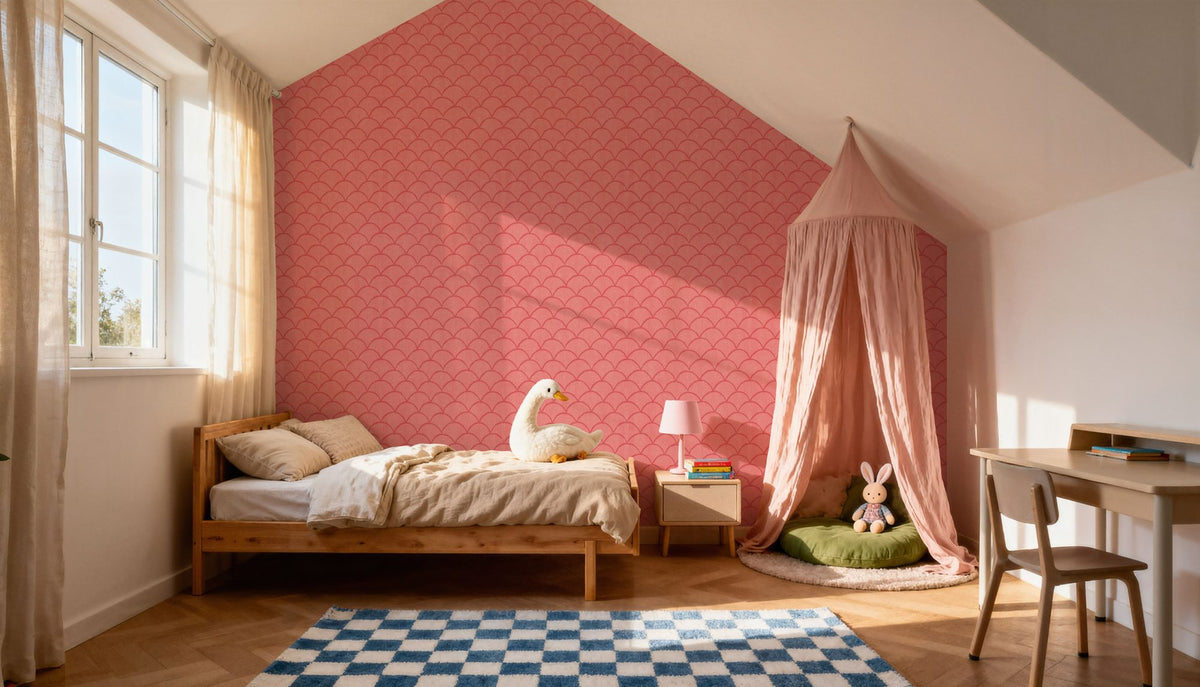Coastal Scales Red Mural Wallpaper - room preview 06