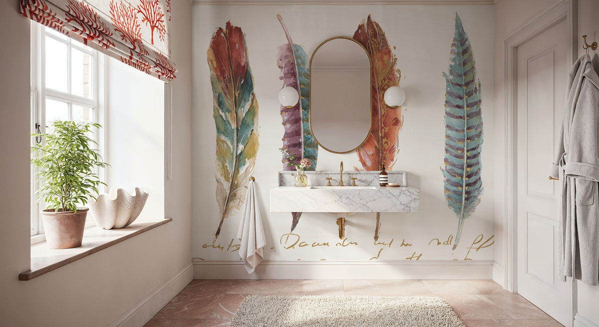 Spiced Nature XII Soft White Mural Wallpaper - room preview 06