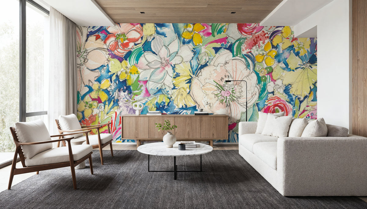 Floral Explosion Mural Wallpaper - room preview 06