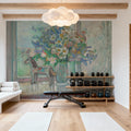 Flowers and Horse Figure by Window Mural Wallpaper - room preview 06