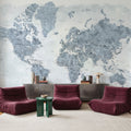 World Map Cities - Jacq Mural Wallpaper - room preview 06