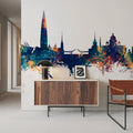 St Petersbug Russia Skyline Blue & Bronze Mural Wallpaper - room preview 06