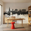 Fredericton Canada Skyline Black & White Mural Wallpaper - room preview 06