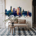 Kingston Canada Skyline Blue & Bronze Mural Wallpaper - room preview 06