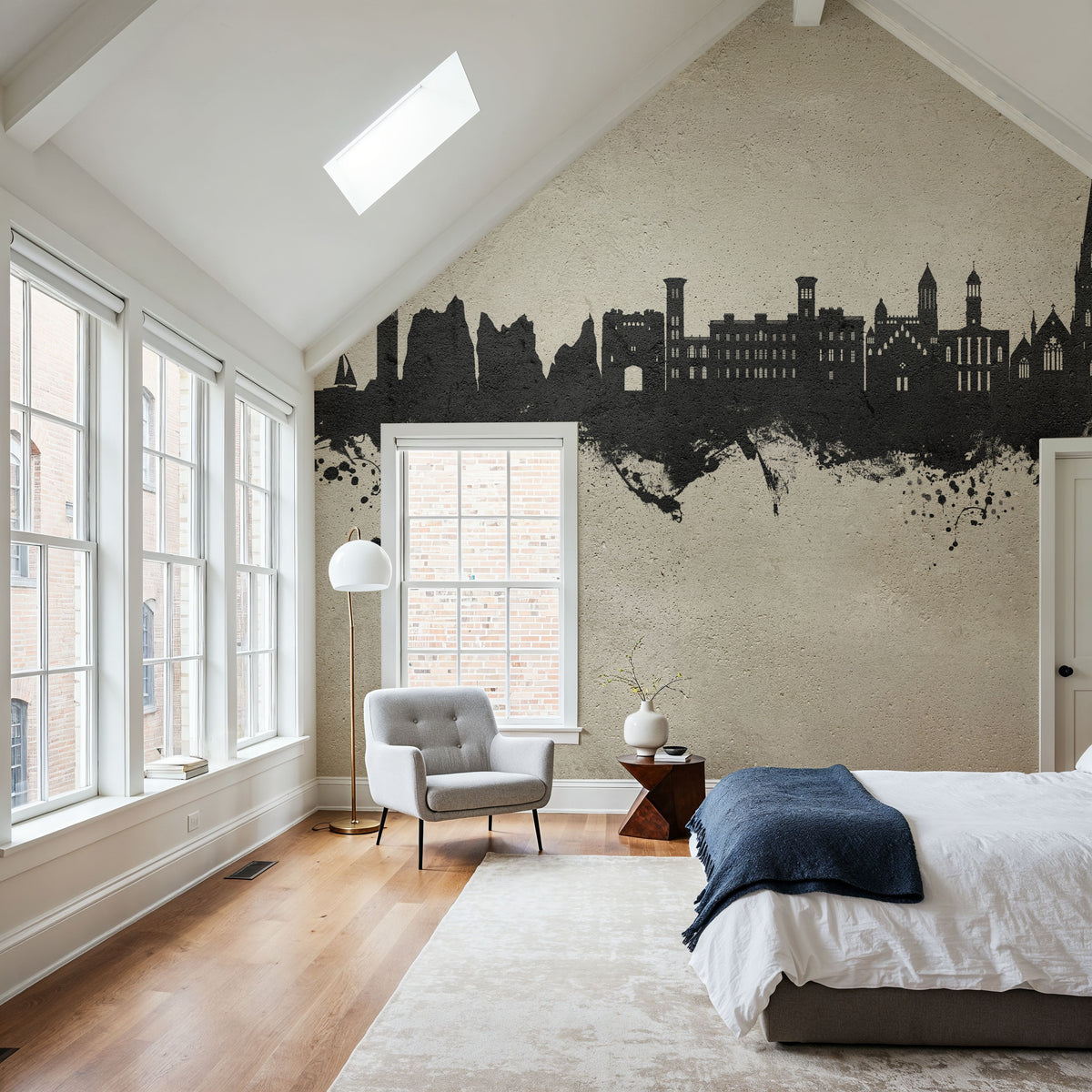 Isle of Wight England Skyline Concrete Mural Wallpaper - room preview 06
