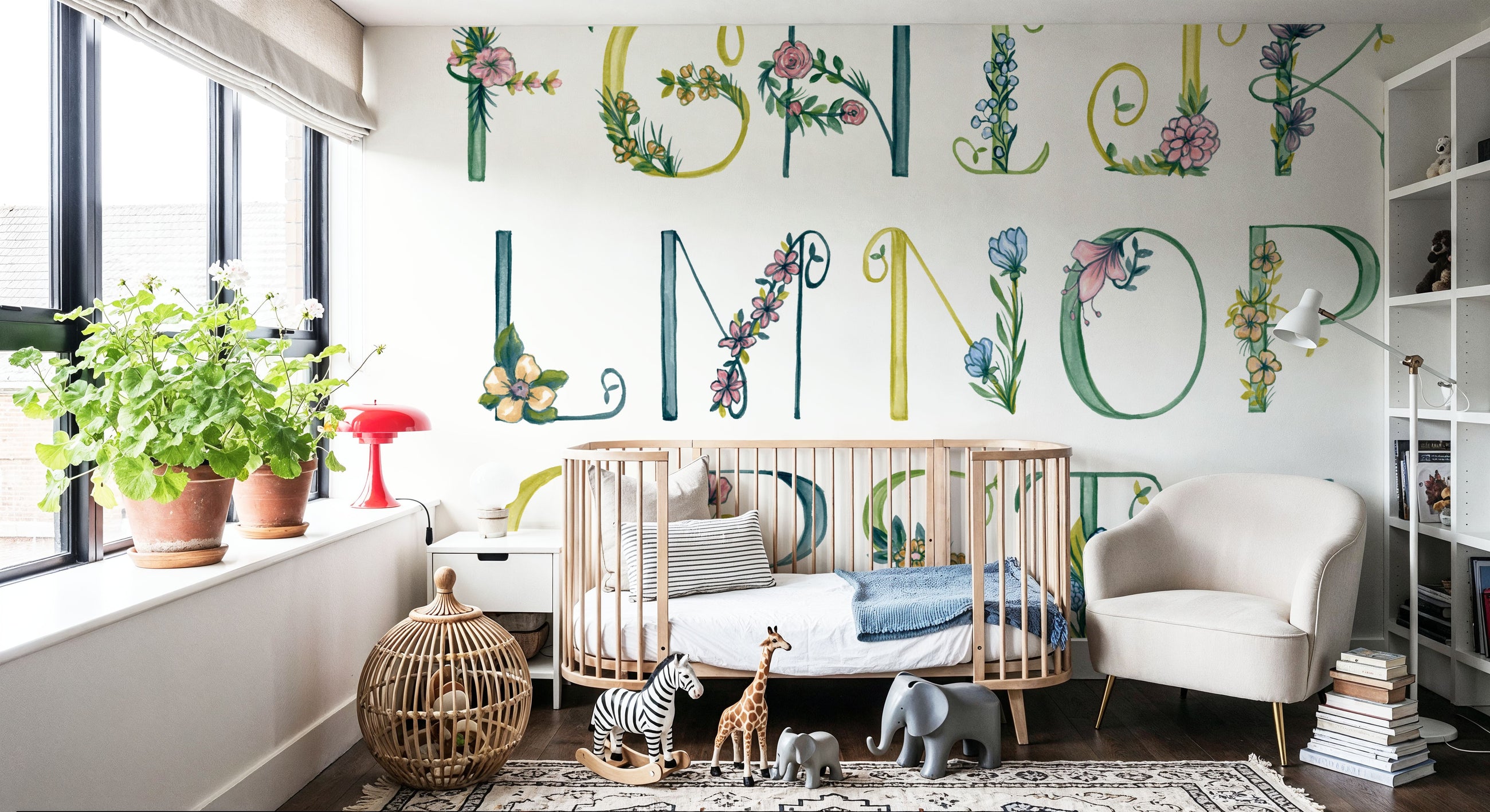 Spring Alphabet Mural Wallpaper