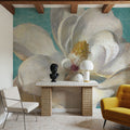 Turquoise Bloom I Mural Wallpaper - room preview 06