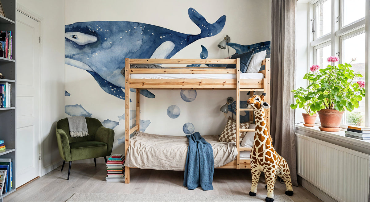 Whale Song Mural Wallpaper - room preview 06