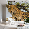Lounging Leopard Mural Wallpaper - room preview 06