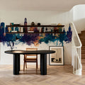Utrecht the Netherlands Skyline Blue & Bronze Mural Wallpaper - room preview 06
