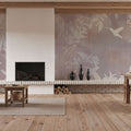 Birds in the Fog Red Mural Wallpaper - room preview 06