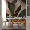 Dynamic Fields, Forest Green & Rose Mural Wallpaper - room preview 06