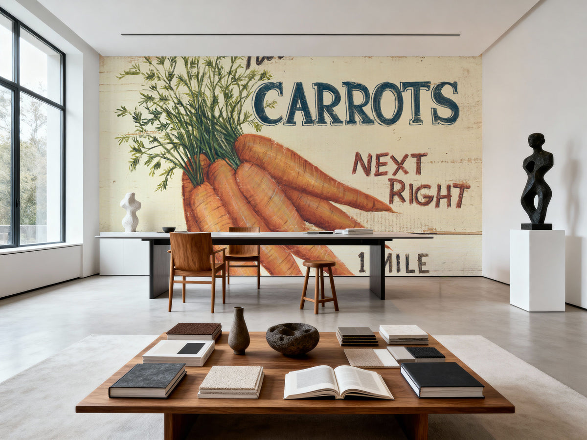Farm Fresh Carrots Mural Wallpaper - room preview 06
