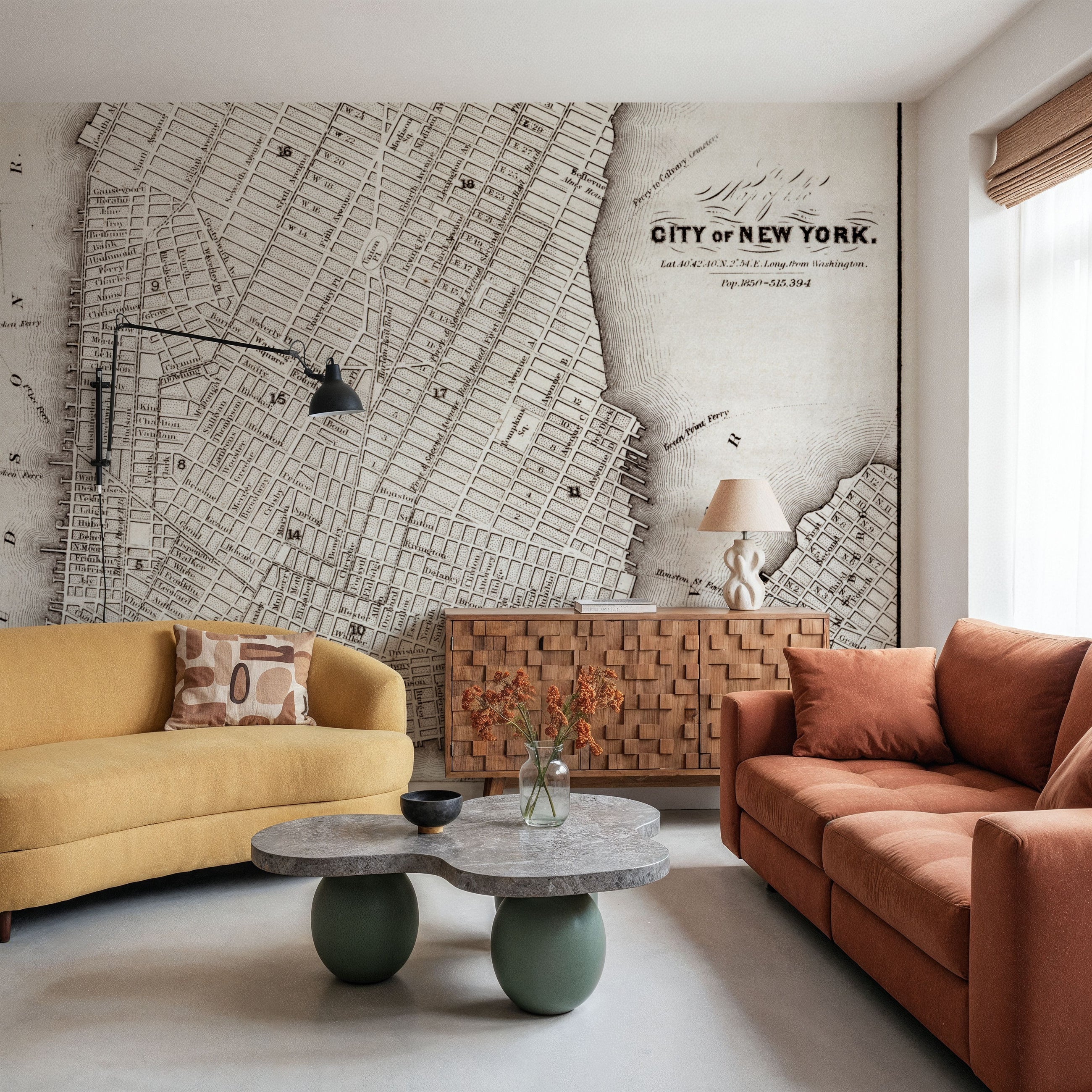 Manhattan 1850 Mural Wallpaper