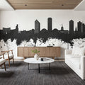 Tallahassee Florida Skyline Black & White Mural Wallpaper - room preview 06