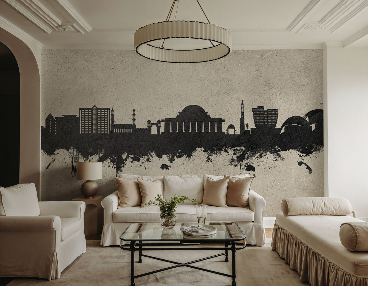 Lilongwe Malawi Skyline Concrete Mural Wallpaper - room preview 06