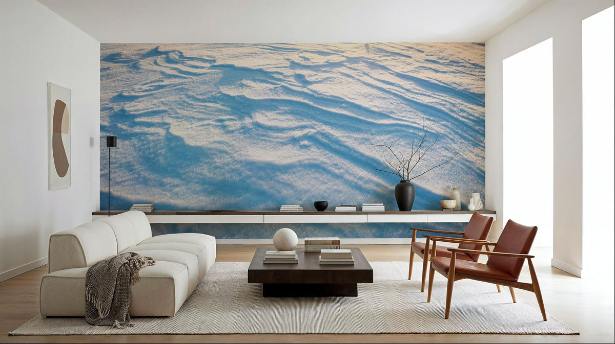 Sunlit Snow Drift Mural Wallpaper - room preview 06