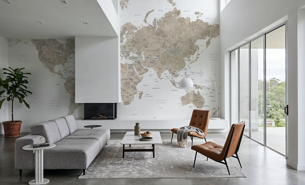 World Map - Abey Mural Wallpaper - room preview 06