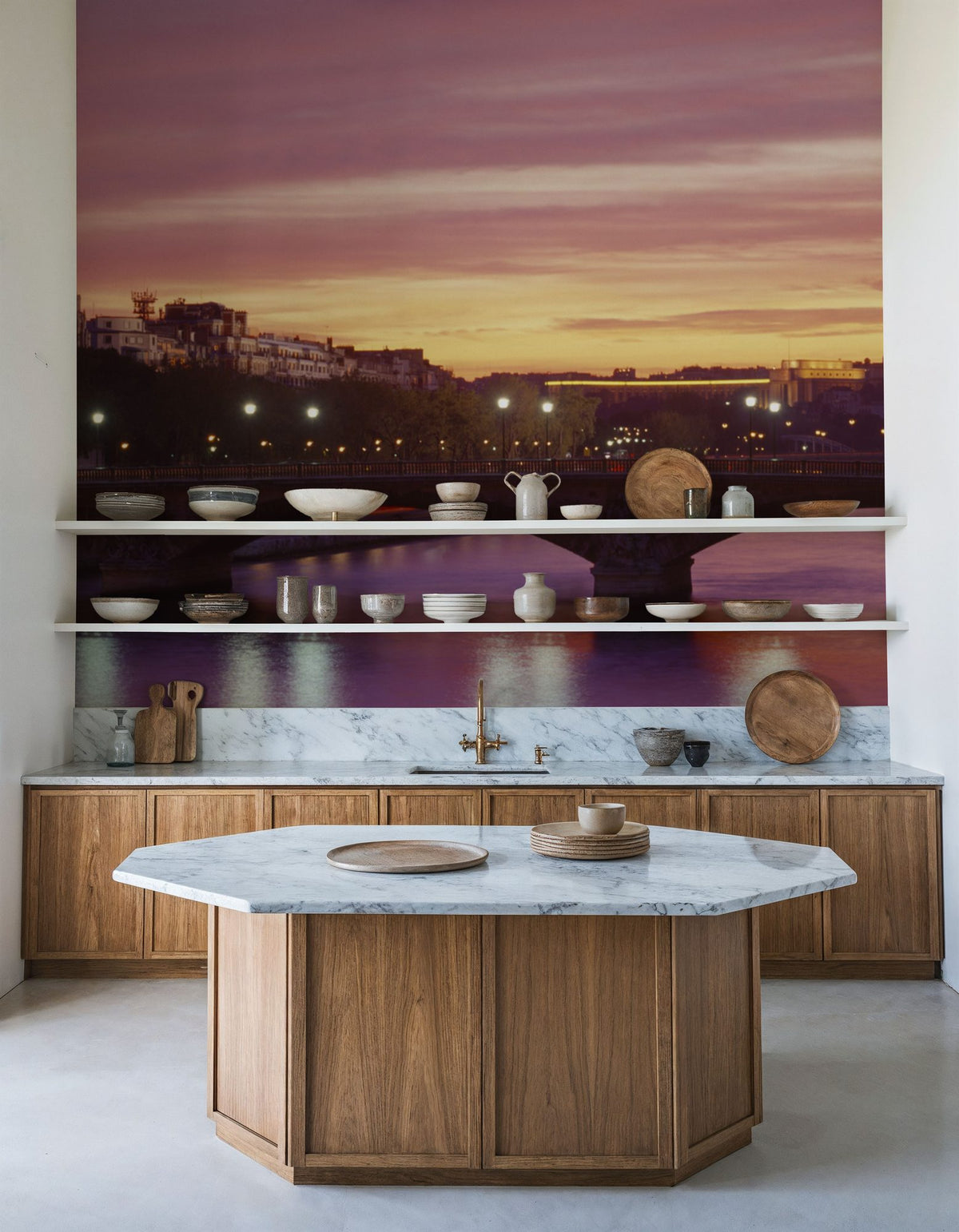 Twilight Riverside Reflections Mural Wallpaper - room preview 06