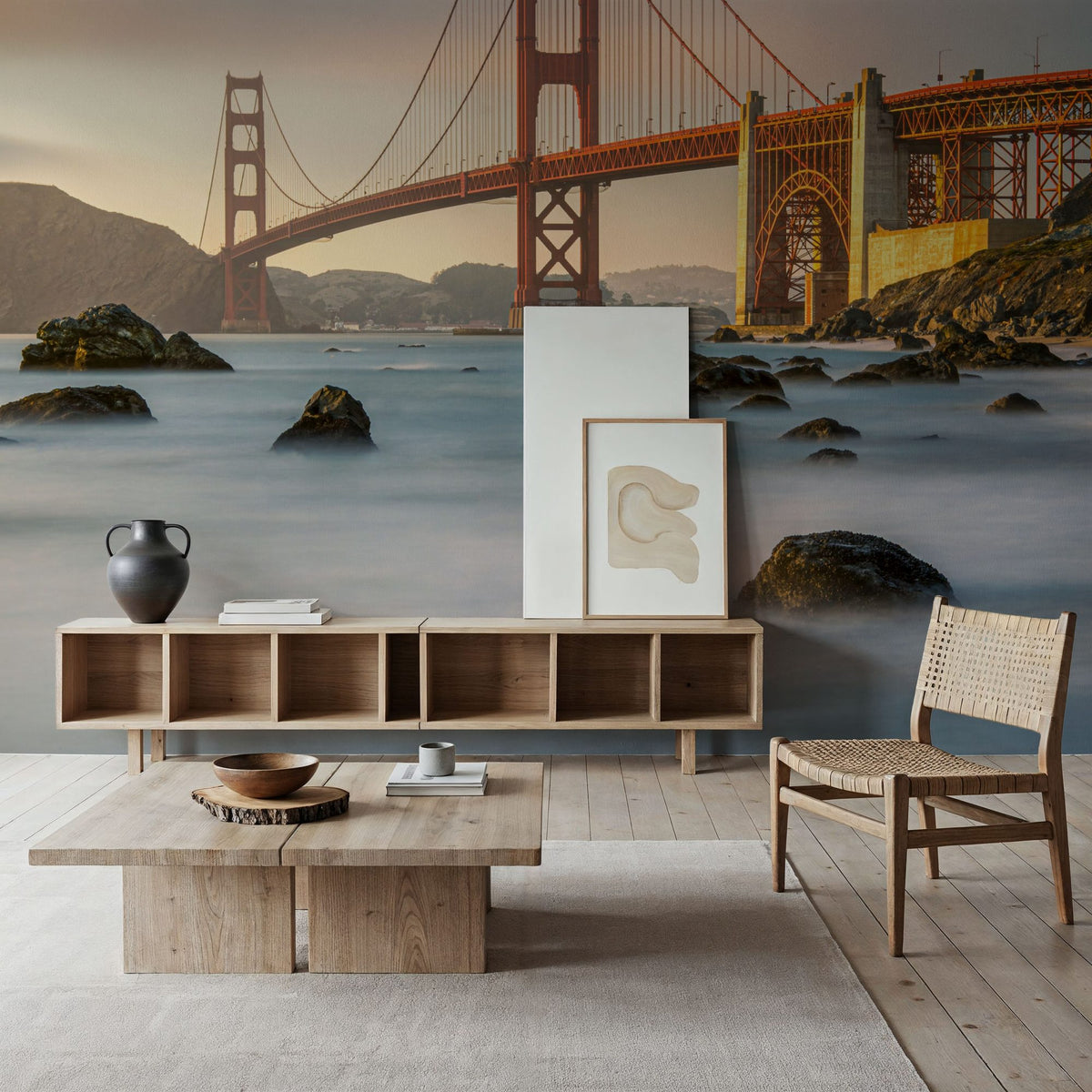 Golden Gate Bridge From Marshall Beach Mural Wallpaper - room preview 06