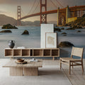 Golden Gate Bridge From Marshall Beach Mural Wallpaper - room preview 06