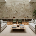 Peony Tree Landscape, Beige Mural Wallpaper - room preview 06