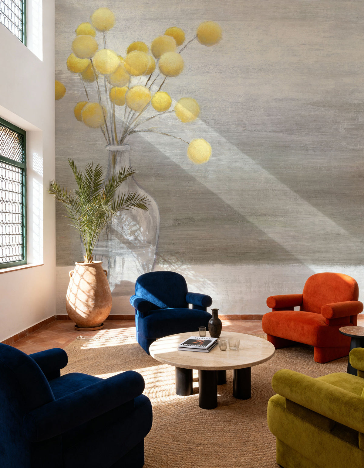 Cheerful Craspedia Mural Wallpaper - room preview 06