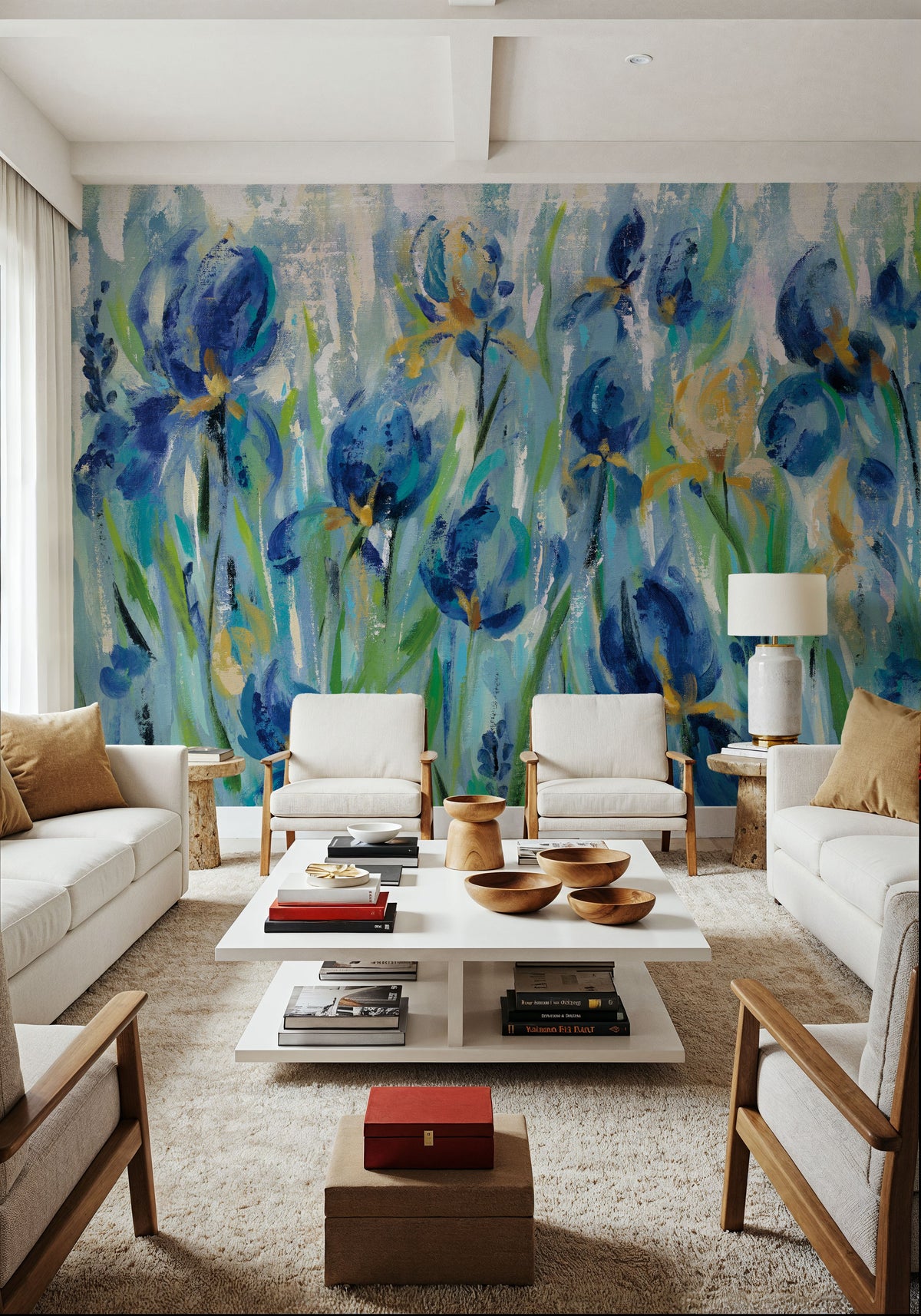 Iris Flower Bed Mural Wallpaper - room preview 06