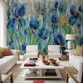 Iris Flower Bed Mural Wallpaper - room preview 06
