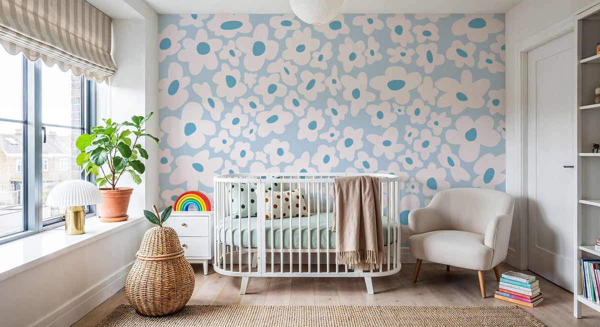 Hippie Flowers Mural Wallpaper - room preview 06