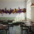 Madison Wisconsin Skyline Purple & Gold Mural Wallpaper - room preview 06