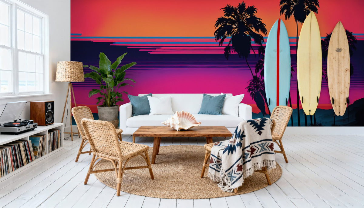 Evening Beach Mural Wallpaper - room preview 06