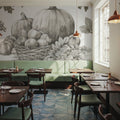 Bountiful Harvest IV BW Mural Wallpaper - room preview 06