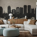 West Palm Beach Florida Skyline Concrete Mural Wallpaper - room preview 06