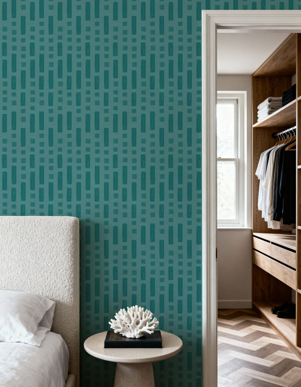 Coastal Signals Turqouise Mural Wallpaper - room preview 06