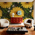Big Sunflowers Mural Wallpaper - room preview 06