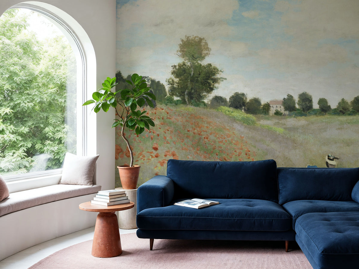 The Poppy Field Near Argenteuil Mural Wallpaper - room preview 06