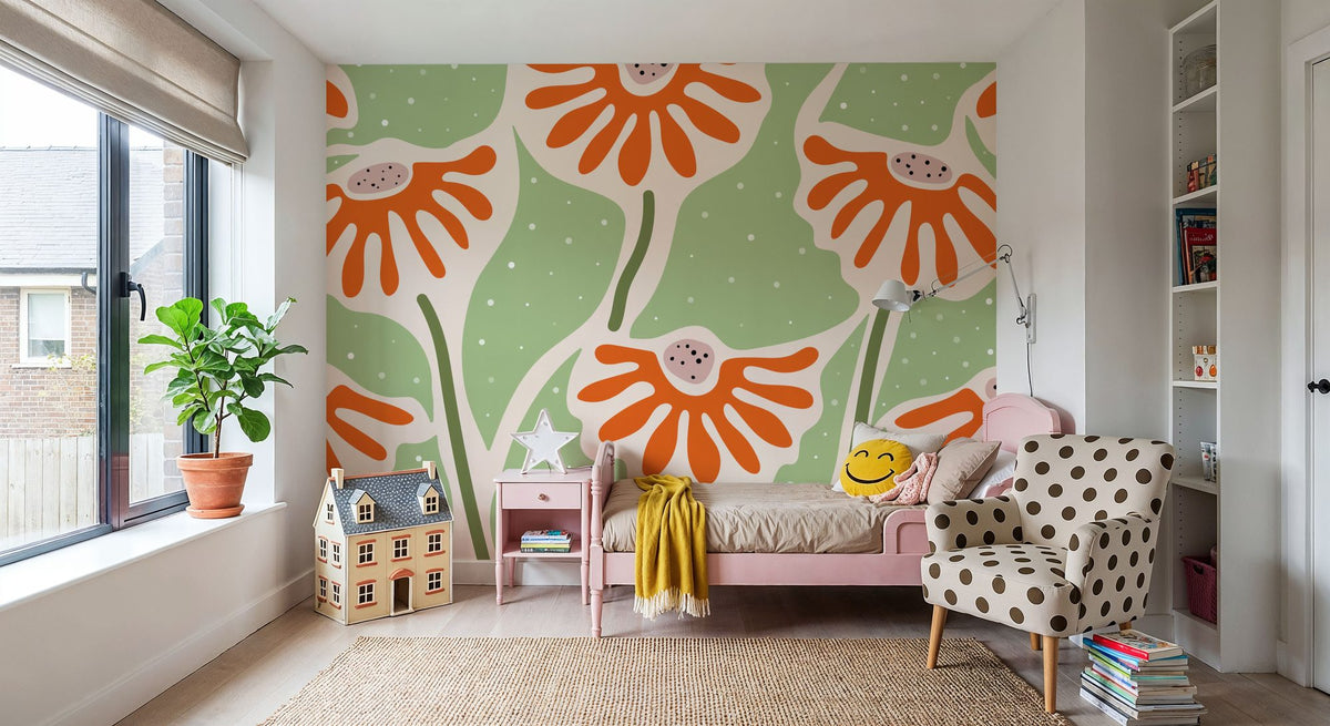 Floral Fun Mural Wallpaper - room preview 06