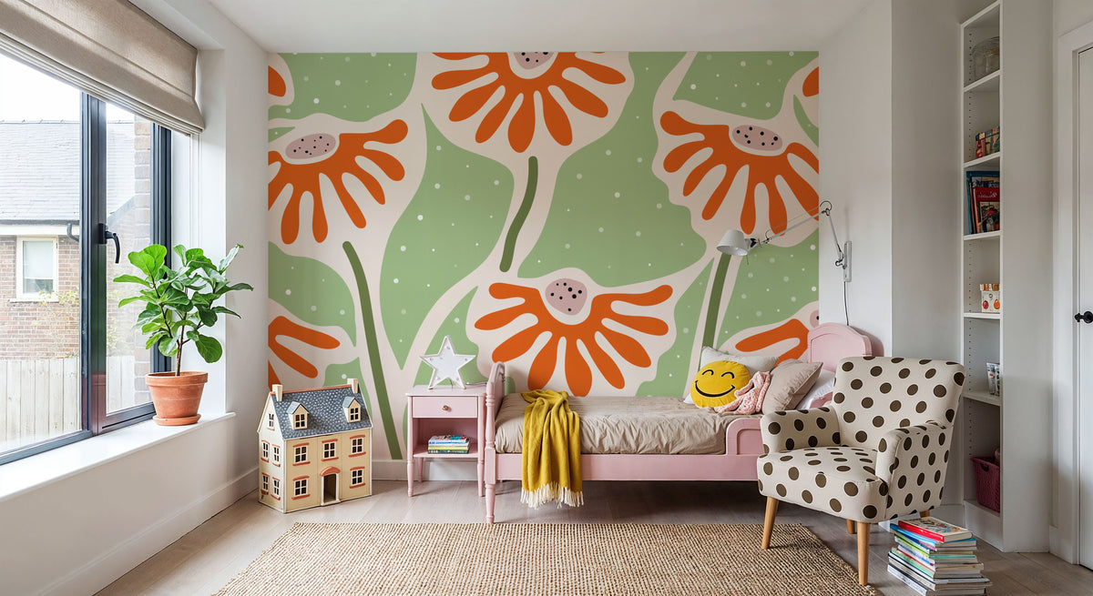 Floral Fun Mural Wallpaper - room preview 06