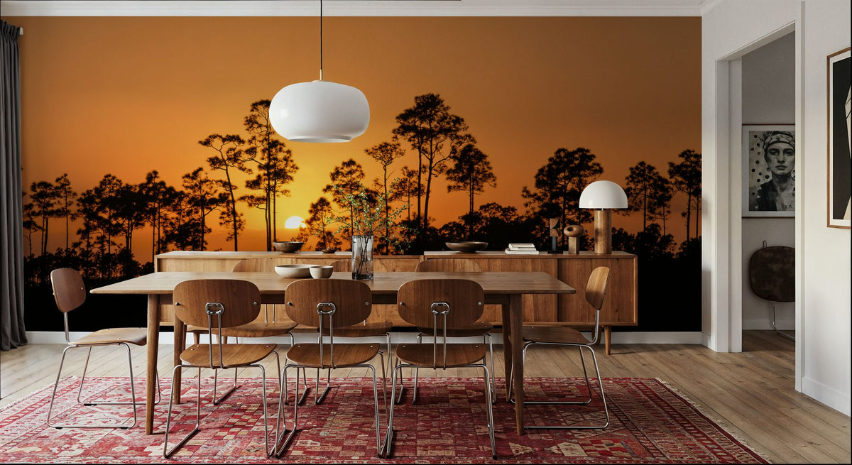 Forest Twilight Glow Mural Wallpaper - room preview 06