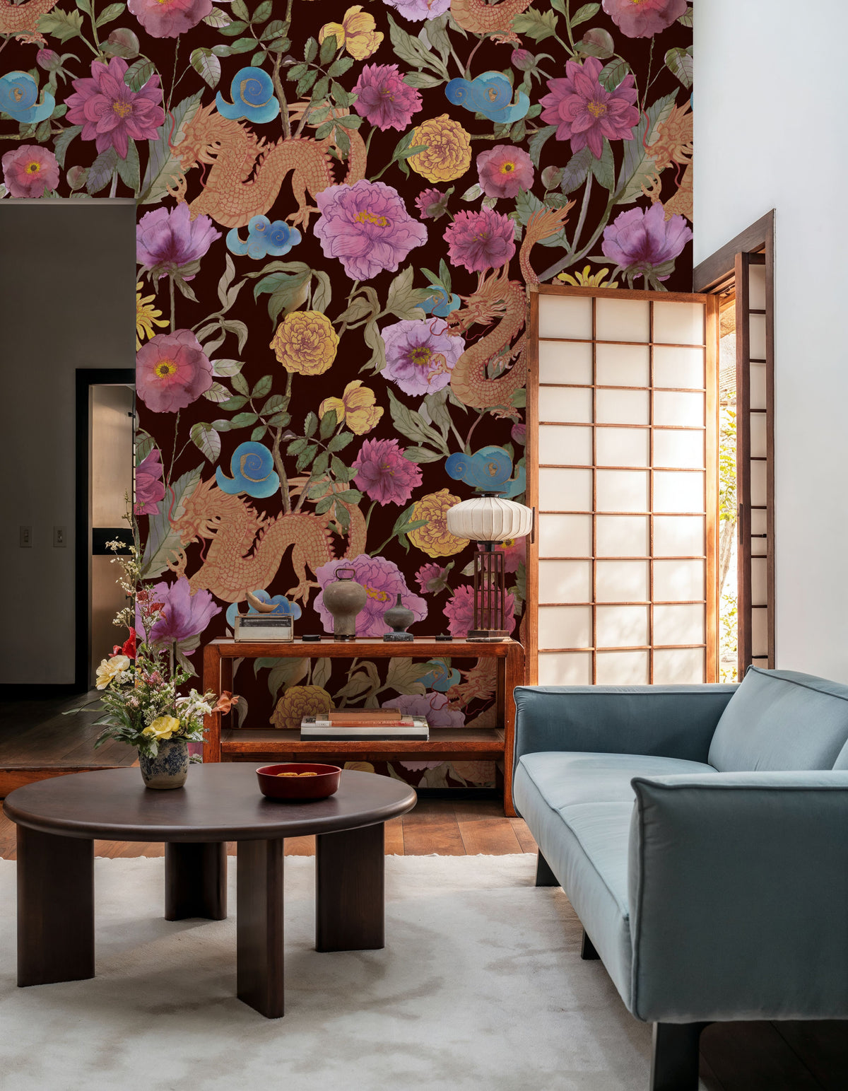 Dragon Bloom Mural Wallpaper - room preview 06