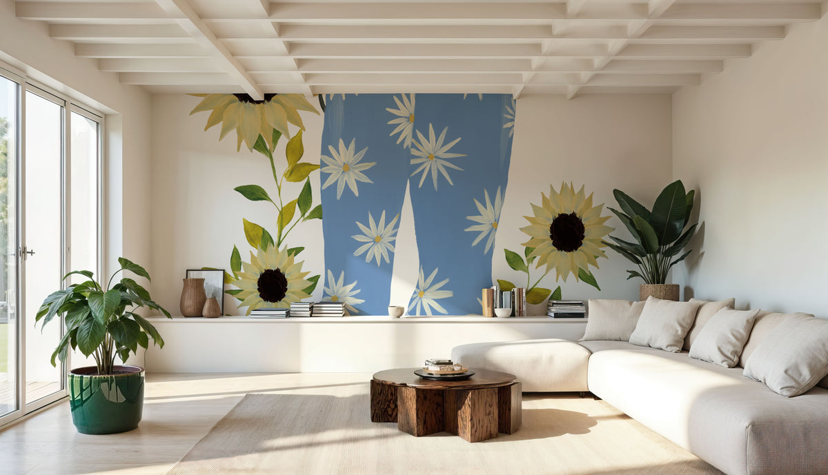 Boots with Sunflowers Mural Wallpaper - room preview 06